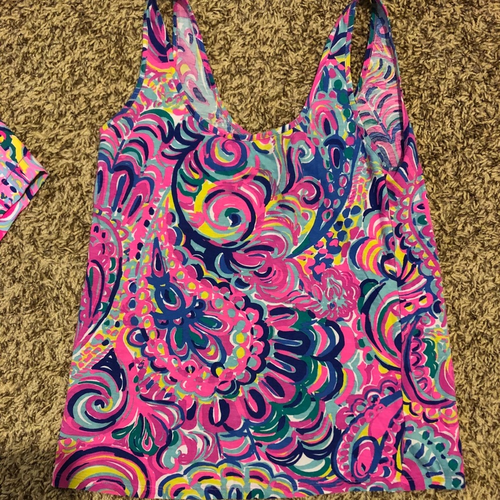 lilly pulitzer psychedelic sunshine tank top XS